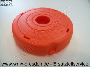 Deckel Rot, Aussendurchmesser 83 mm, Innenloch 18 mm, eine kleine Befestigungslasche